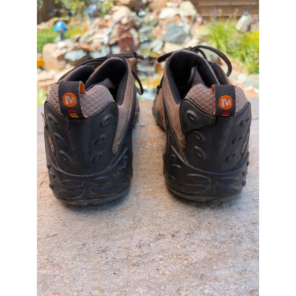 Merrell Chameleon Wrap Pro Mens 9 Hiking Shoes Brown Orange Vibram Continuum